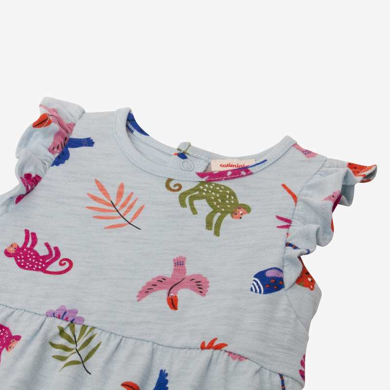 Combi courte bébé fille exotique bleu Catimini