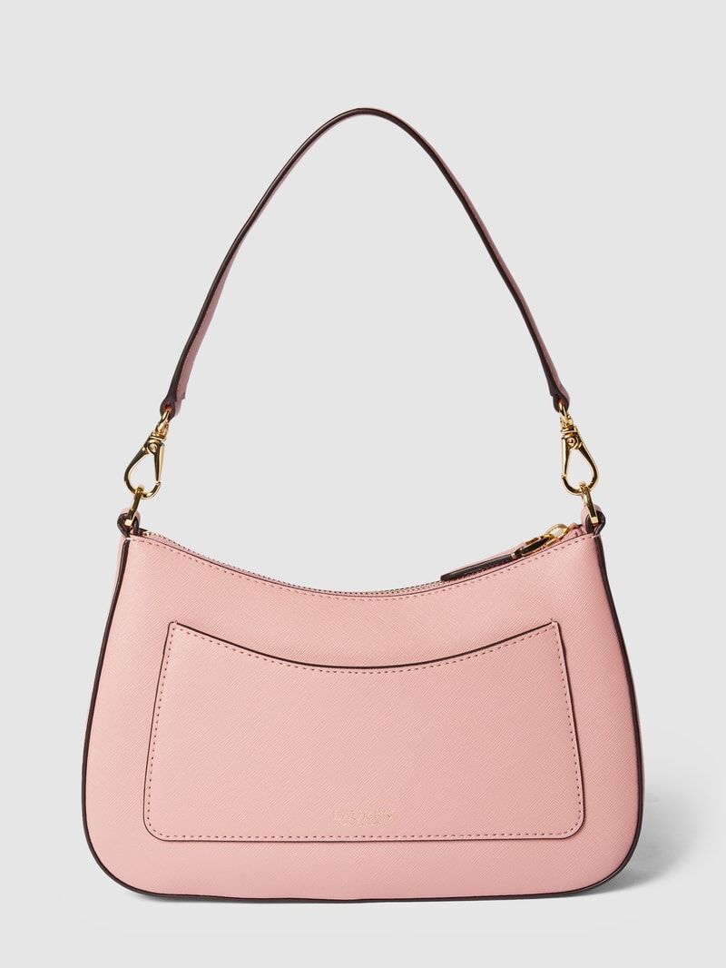 Schultertasche mit Label-Applikation Modell 'DANNI' in rosé
