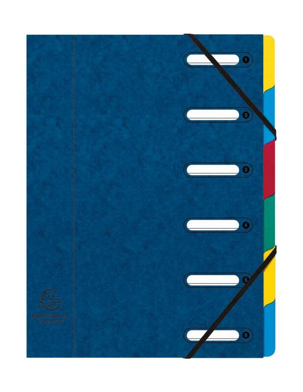 Exacompta Ordnungsmappe 55062E DIN A4 Pressspankarton meliert Blau 24 (B) x 0,3 (T) x 32 (H) cm 8 Stück