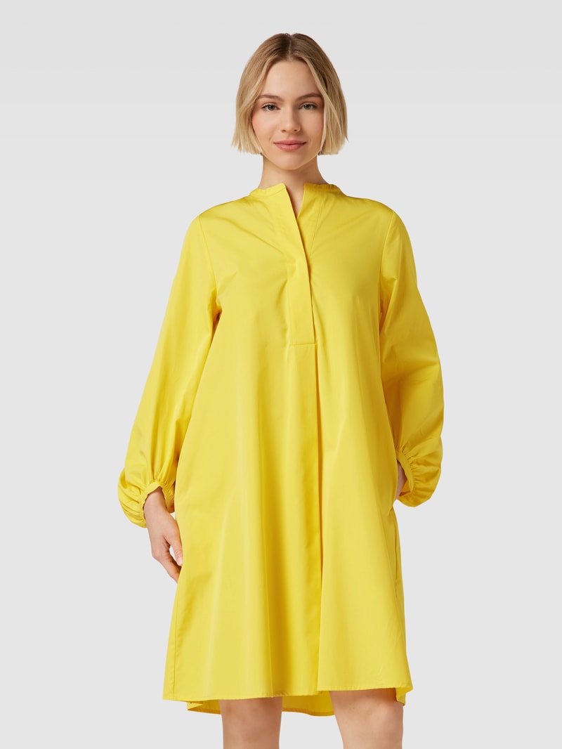 Knielanges Kleid mit Ballonärmeln Modell 'Lindy' in gelb