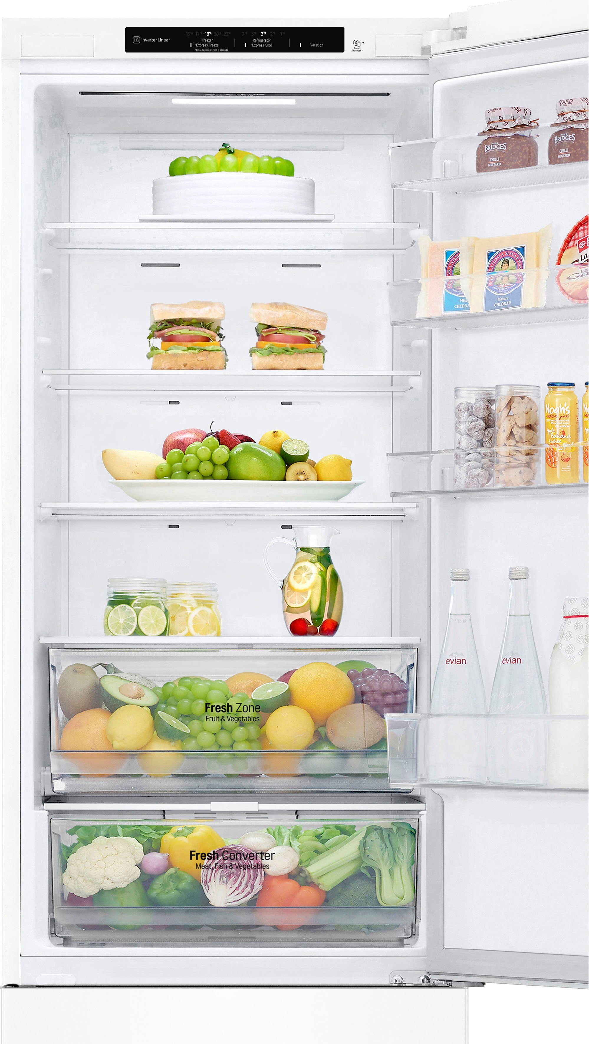 LG Kühl-/Gefrierkombination Serie 6 GBP62SWNAC, 203 cm hoch, 59,5 cm breit, 4 Jahre Garantie inklusive