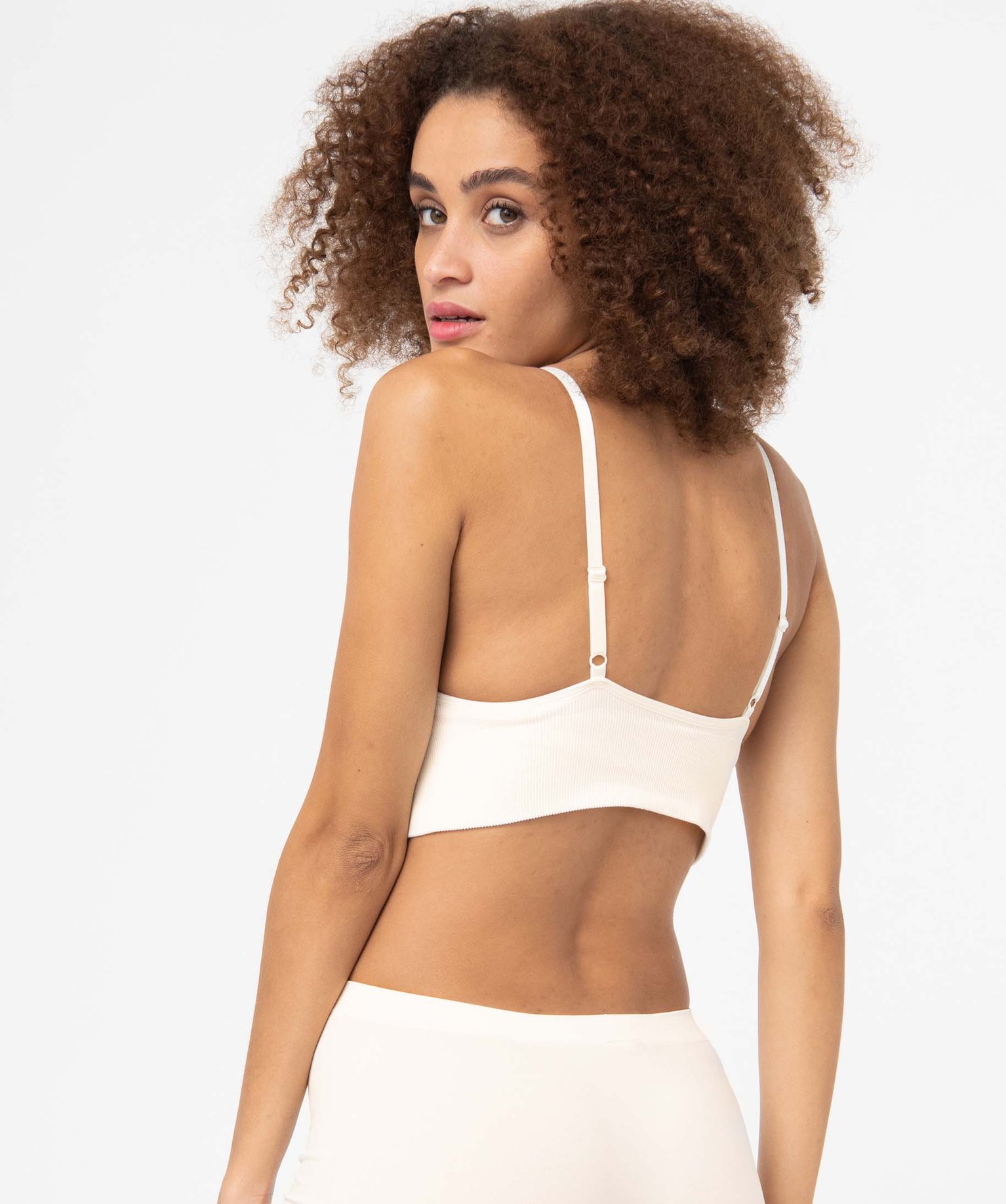 Soutien-gorge push-up en maille ctelée ecru | GEMO