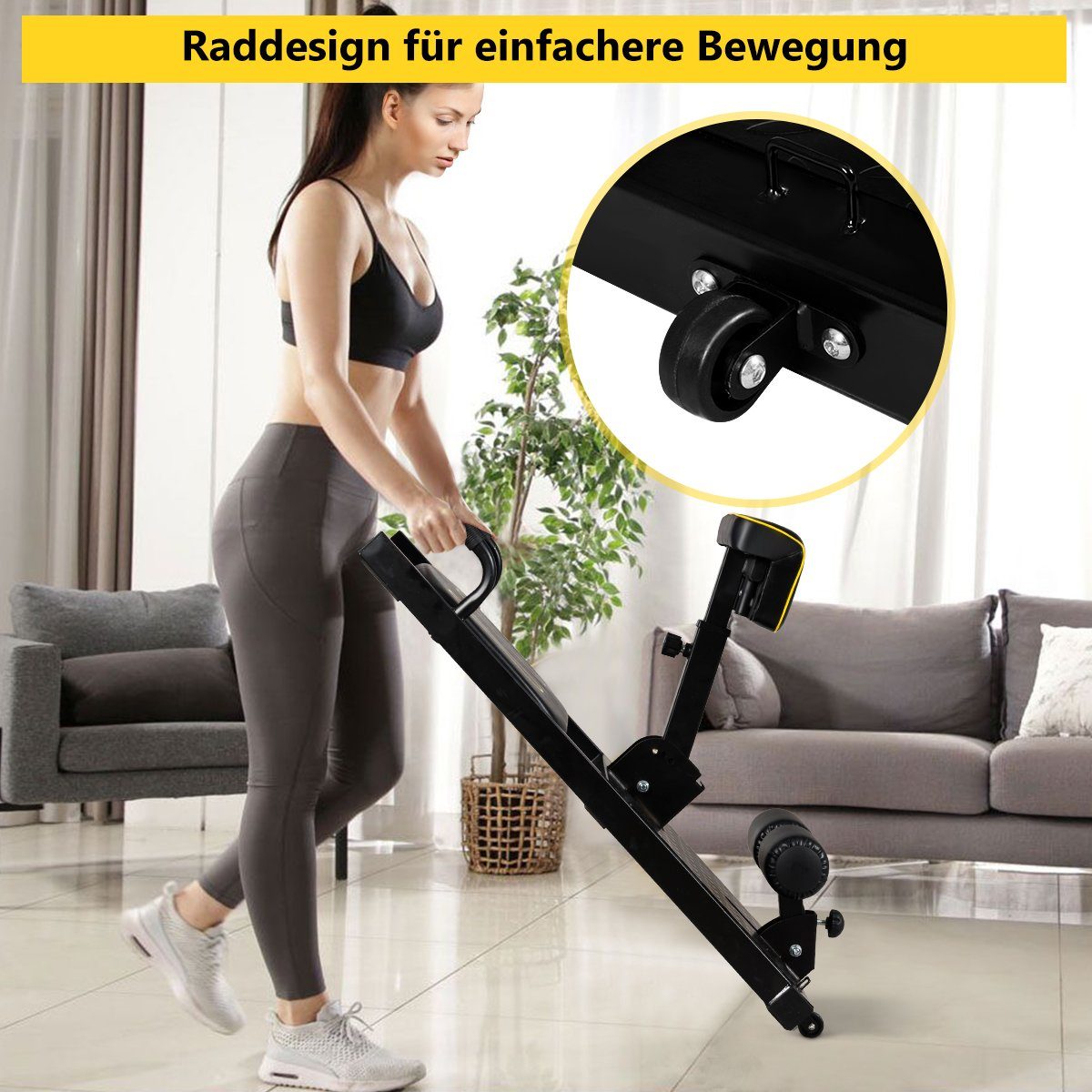 COSTWAY Multitrainer Kniebeugentrainer, höhenverstellbar, mit Rädern
