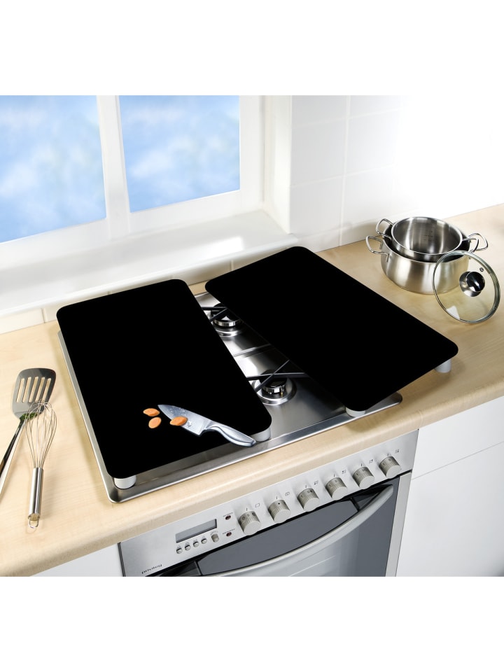 Wenko Herdabdeckplatten Universal Schwarz 2er Set in Schwarz günstig kaufen onesize