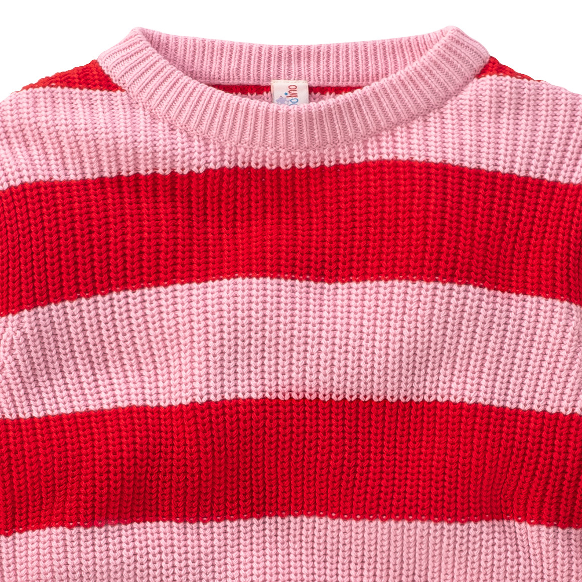 Mädchen Strickpullover mit Blockringeln