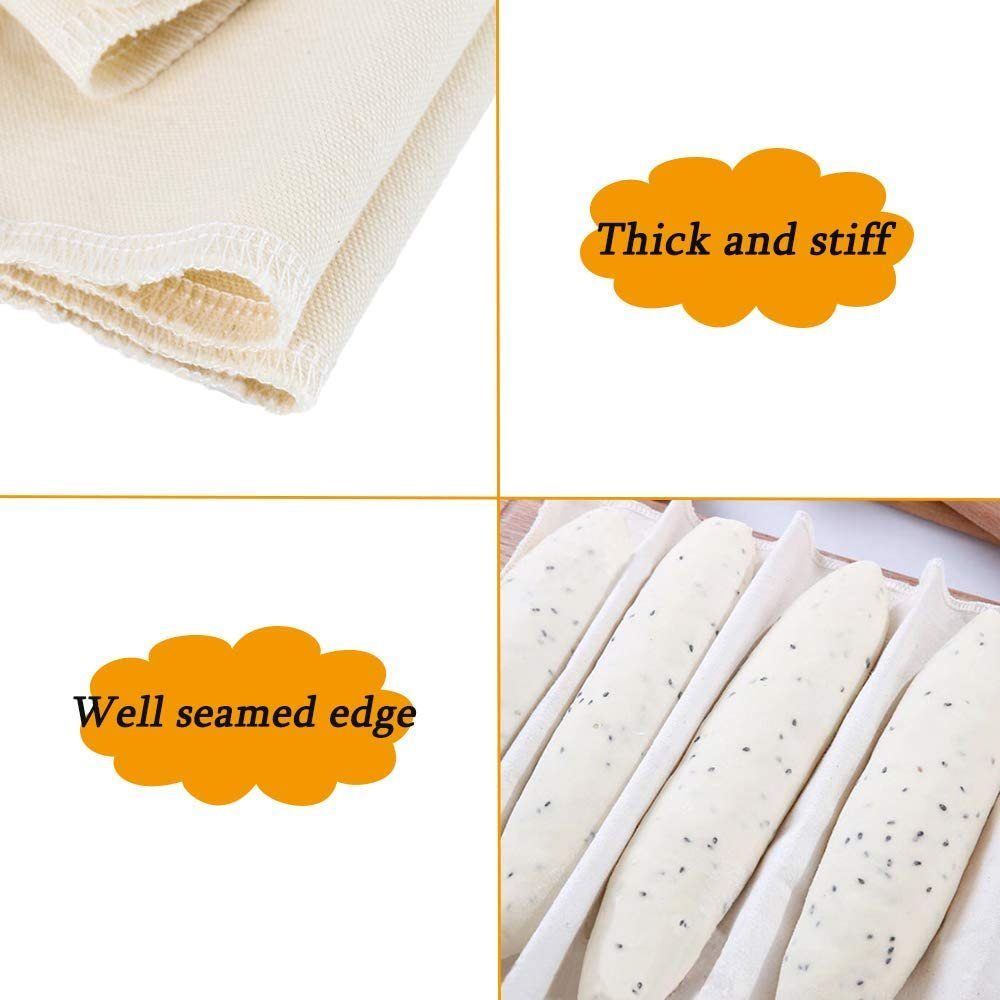MORRENT Backform Bäckerleinen teigtuch, Leinentuch Backen,Premium Bäckerleinen, aus 100% unbehandelten Natur Leinen, Leinentuch zum Backen