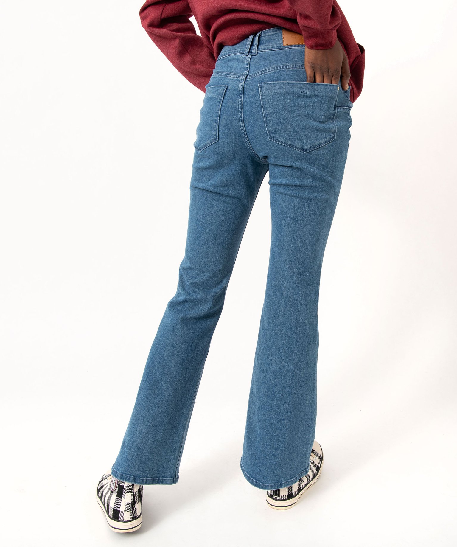 Jean Bootcut taille haute effet push-up femme stone | GEMO