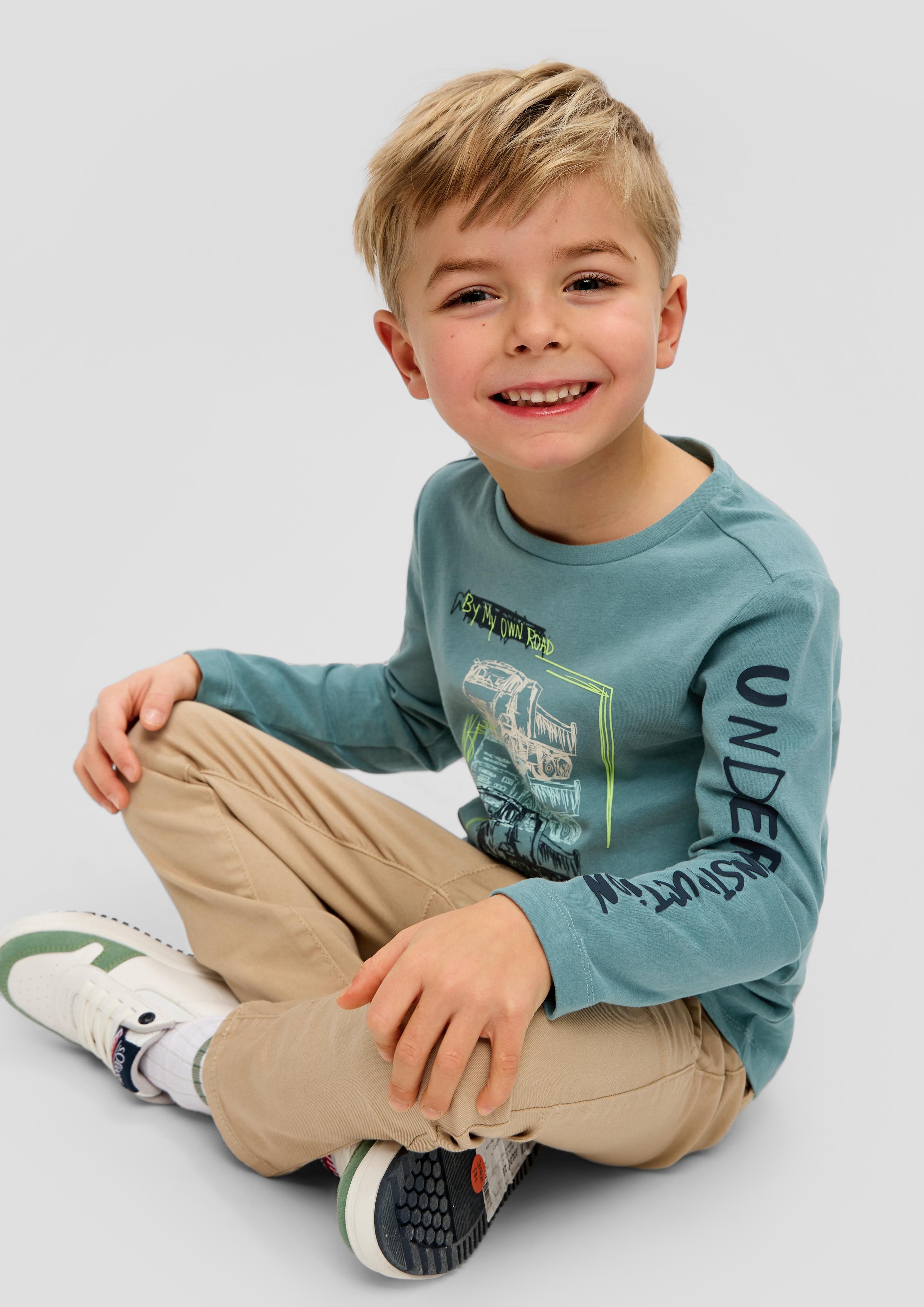 Longsleeve mit gummiertem Print  2140415-6554