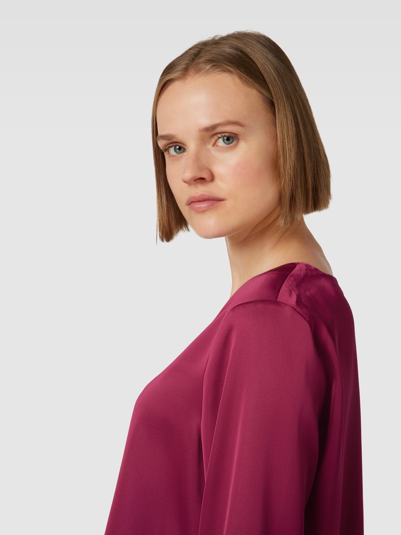Bluse mit V-Ausschnitt Modell 'ELLETTE' in bordeaux rot