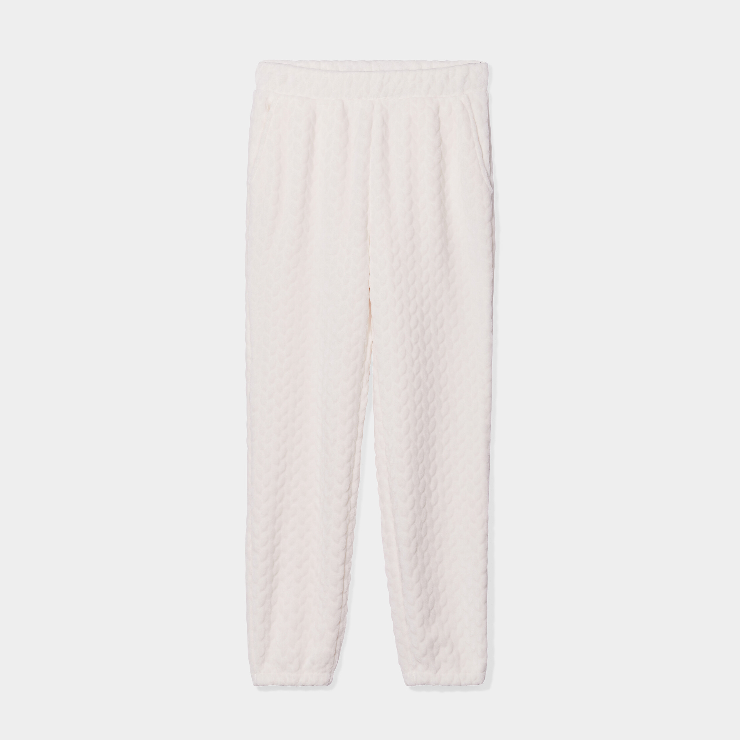 Pantalon de pyjama aspect matelassé blanc femme | La Halle