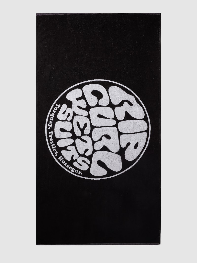 Handtuch mit Label-Print Modell 'WETTY' in schwarz