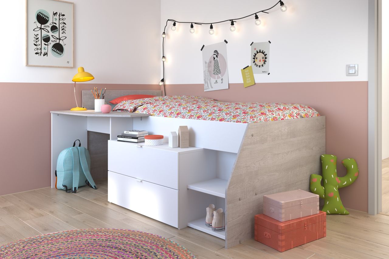Parisot Halbhohes Hochbett, Milky 1