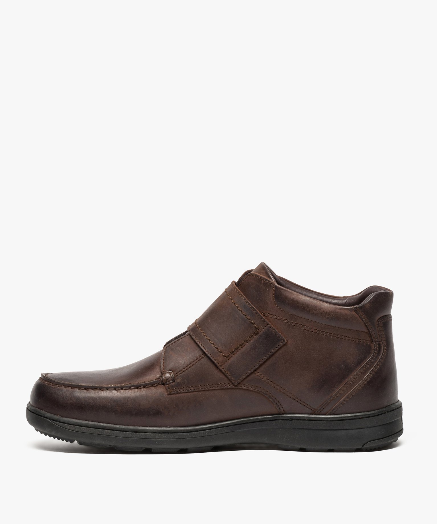 Boots homme confort en cuir fermeture scratch | GEMO