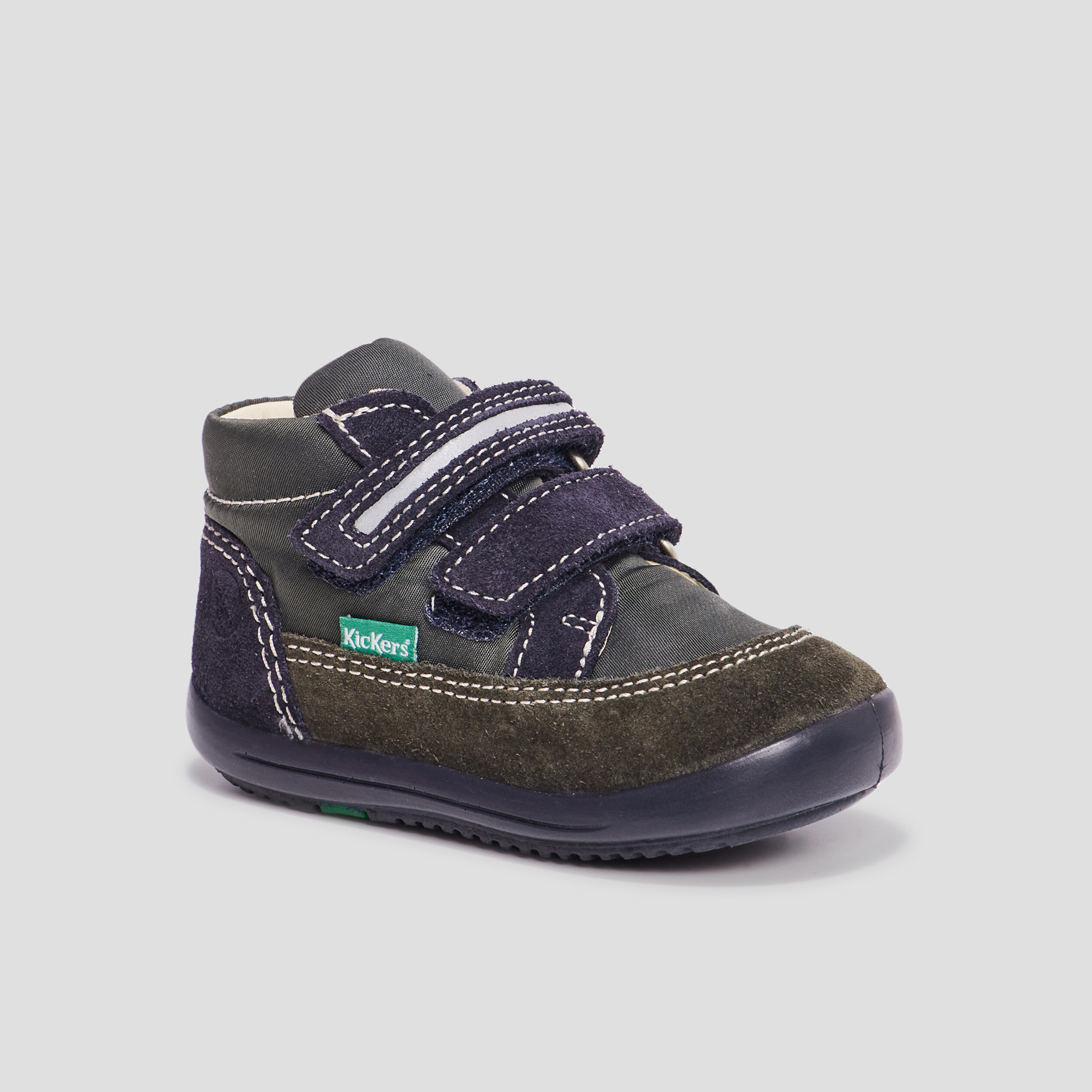 Bottillons en cuir Kickers Kikood vert bébé garçon | La Halle