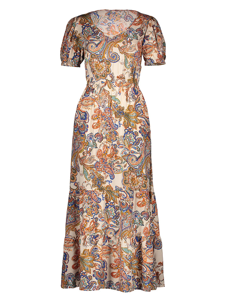 Vivance Kleid in Creme/ Blau/ Orange günstig kaufen