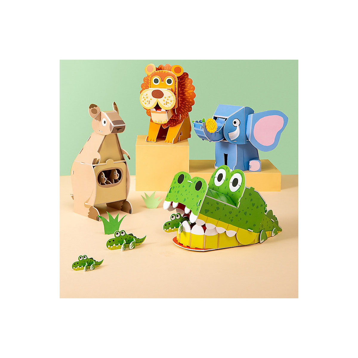 Handgefertigt Tiere Puzzle Modell Spielzeug 3D Puzzle Tiere Kinder Handgefertigt