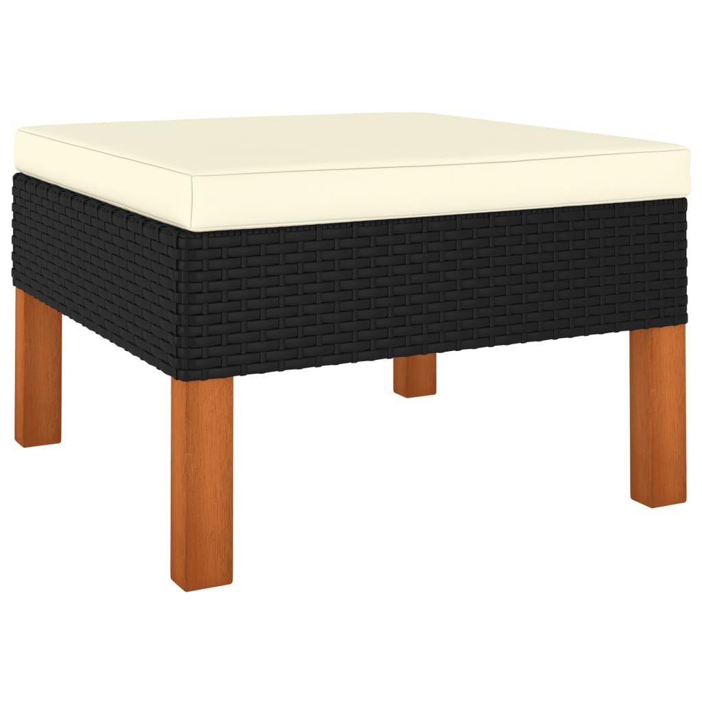vidaXL Loungesofa 3-tlg. Garten-Lounge-Set Poly Rattan und Eukalyptus Massivholz, 1 Teile