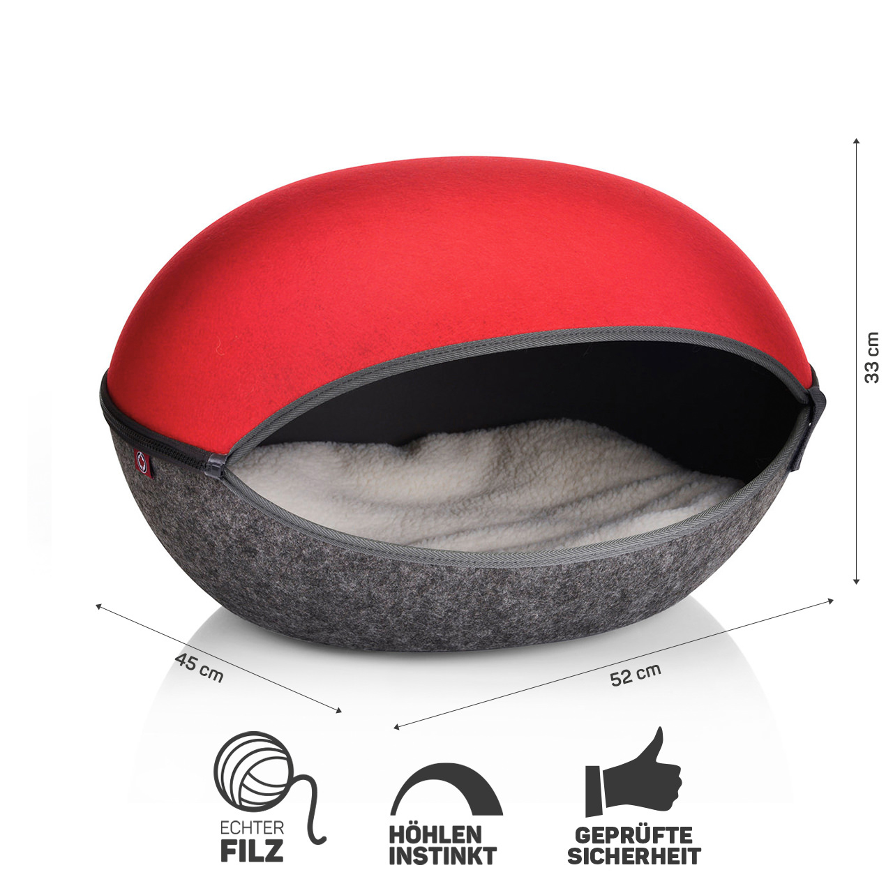 Canadian Cat Company Katzenbetten & Katzensofas Canadian Cat Company Filz Katzennest rot