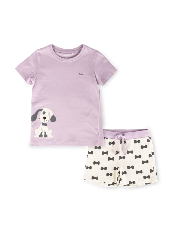 Sigikid Shorty Pyjama Kinder Schlafanzug in flieder/weiß günstig kaufen
