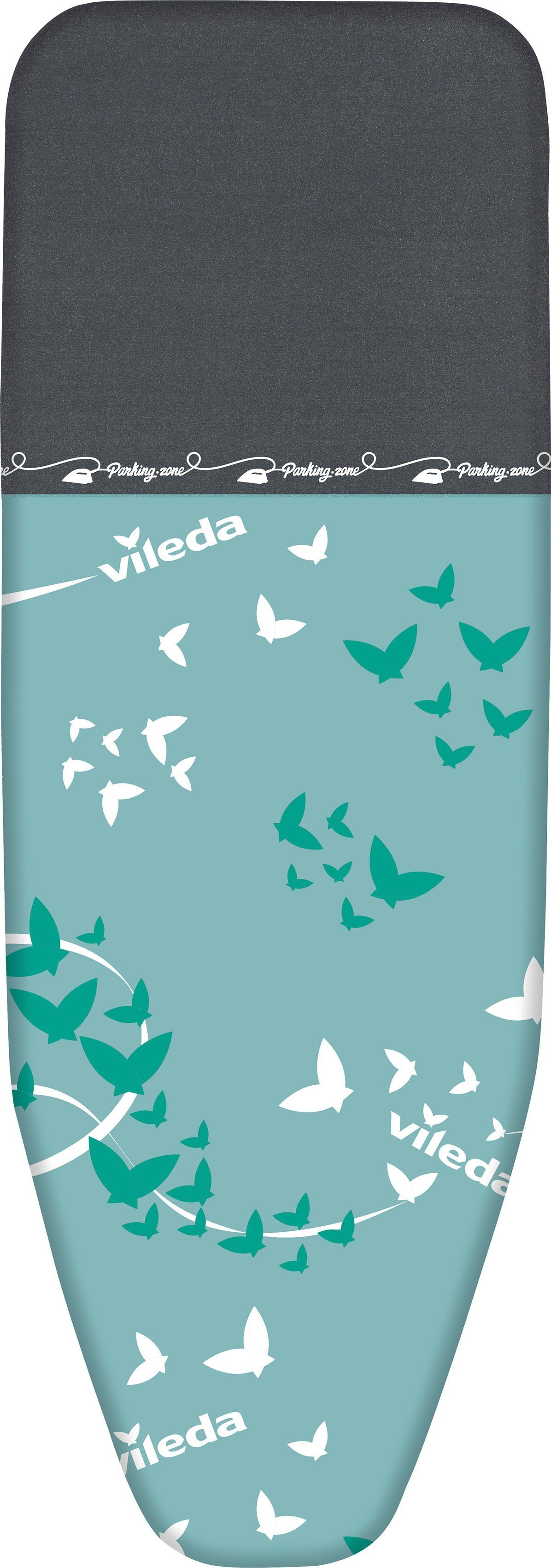 Vileda Bügelbrettbezug Park & Go QuickFIX, metallisierte Kurzzeit-Parkzone für Bügeleisen, 110x30 cm