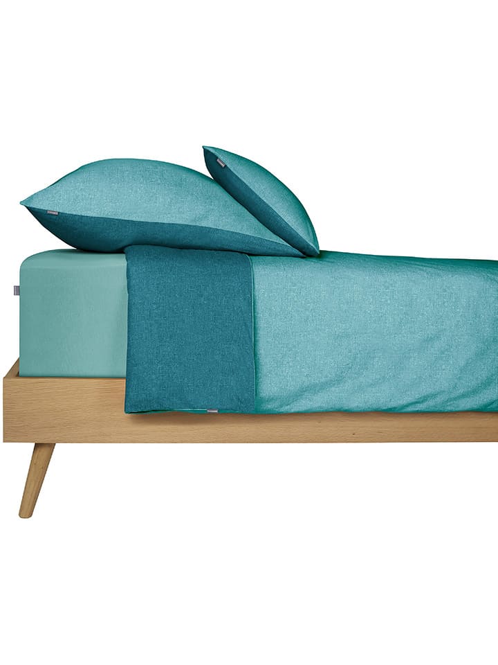 Schiesser 2er-Set: Renforcé-Kissenhüllen in Türkis günstig kaufen 40x80 cm
