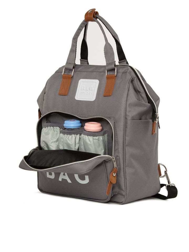 BAGmori Wickeltasche - Rucksack in Grau günstig kaufen onesize