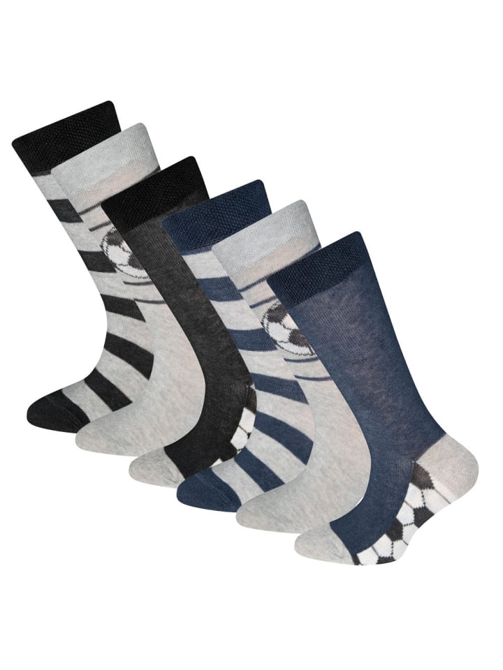 ewers 6er-Set Socken 6er Pack Fußball in grau-blau günstig kaufen