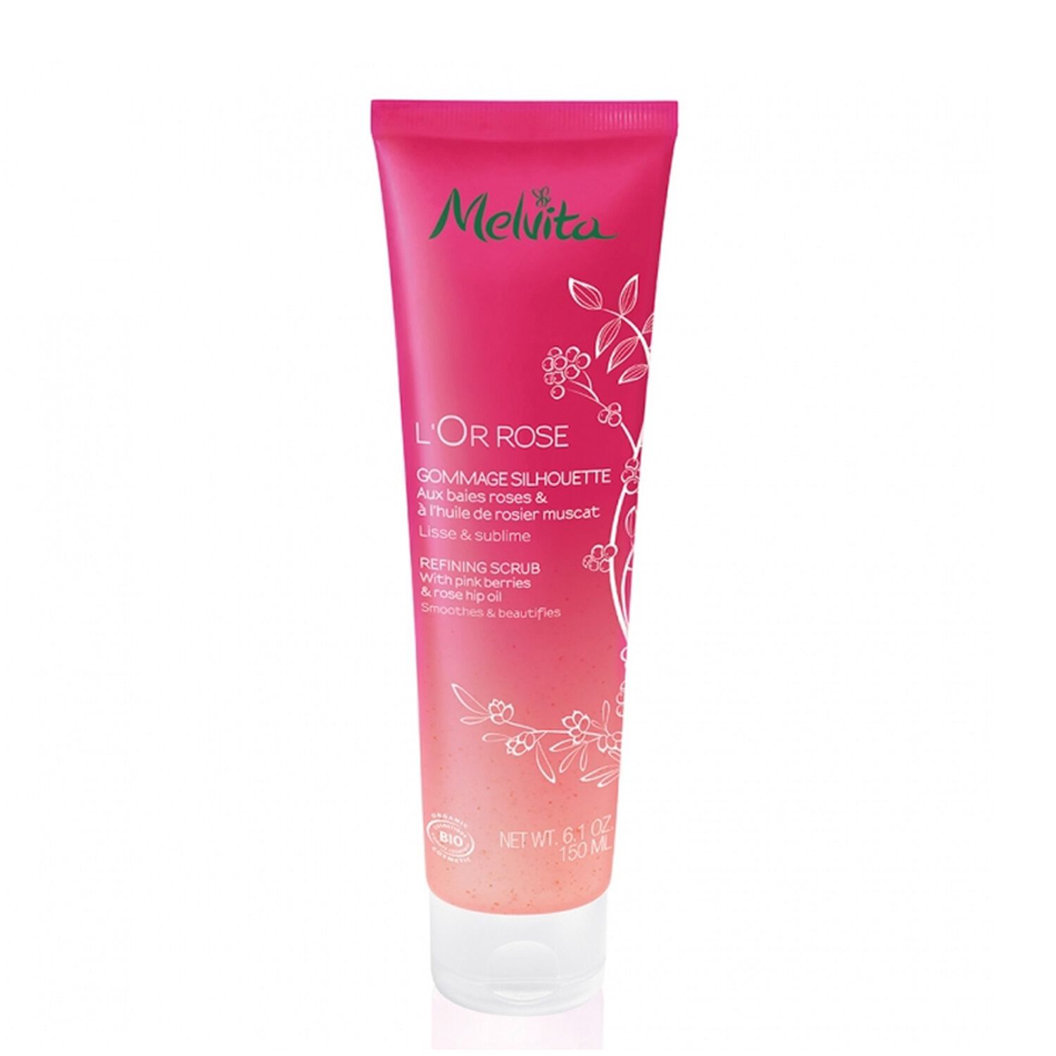 Melvita Gommage Silhouette Aux Baie Rose & à l'Huile de Rosier 150 ml
