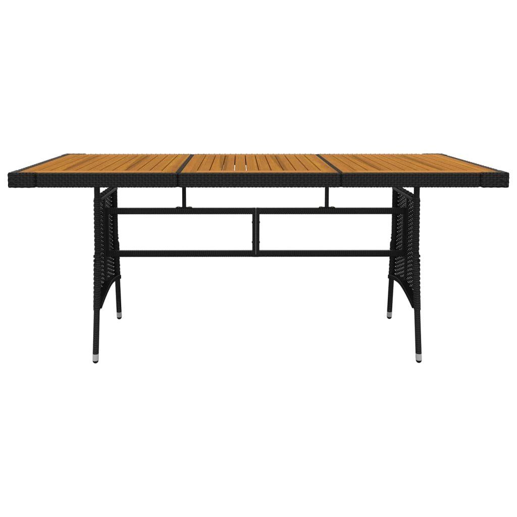 vidaXL Garten-Essgruppe 7-tlg. Garten-Essgruppe Poly Rattan Schwarz, (7-tlg)