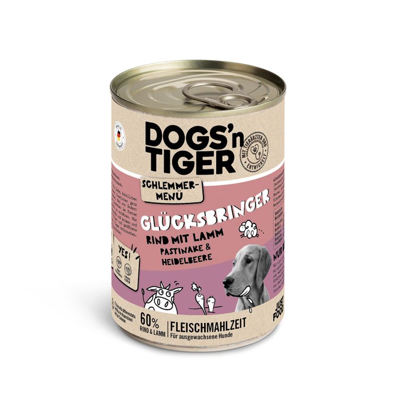 Sparpaket Dogs'n Tiger Schlemmermenü für Hunde 12 x 400 g
