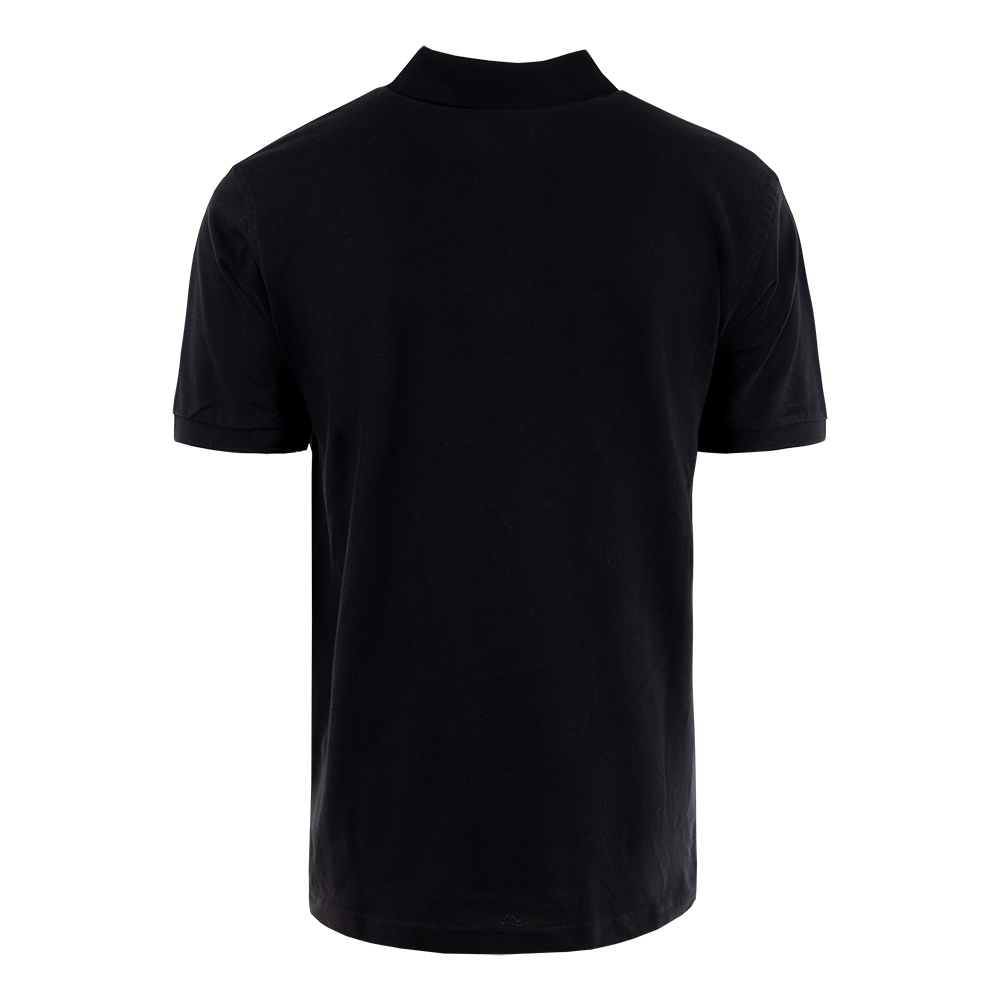 Poloshirt Lederpatch schwarz