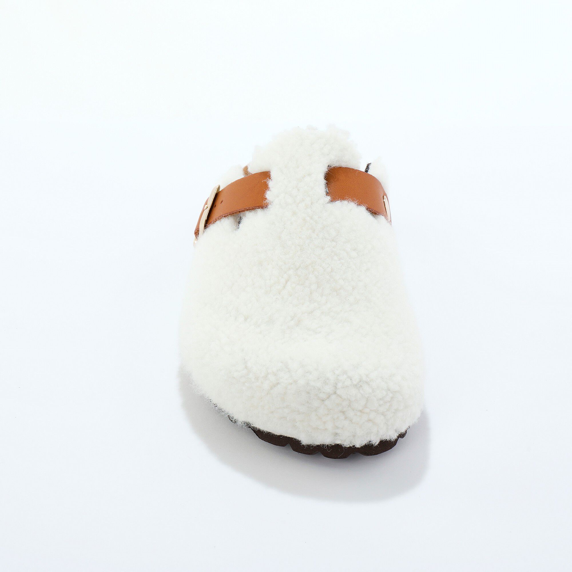 Chaussons sabot en sherpa à bride réglable