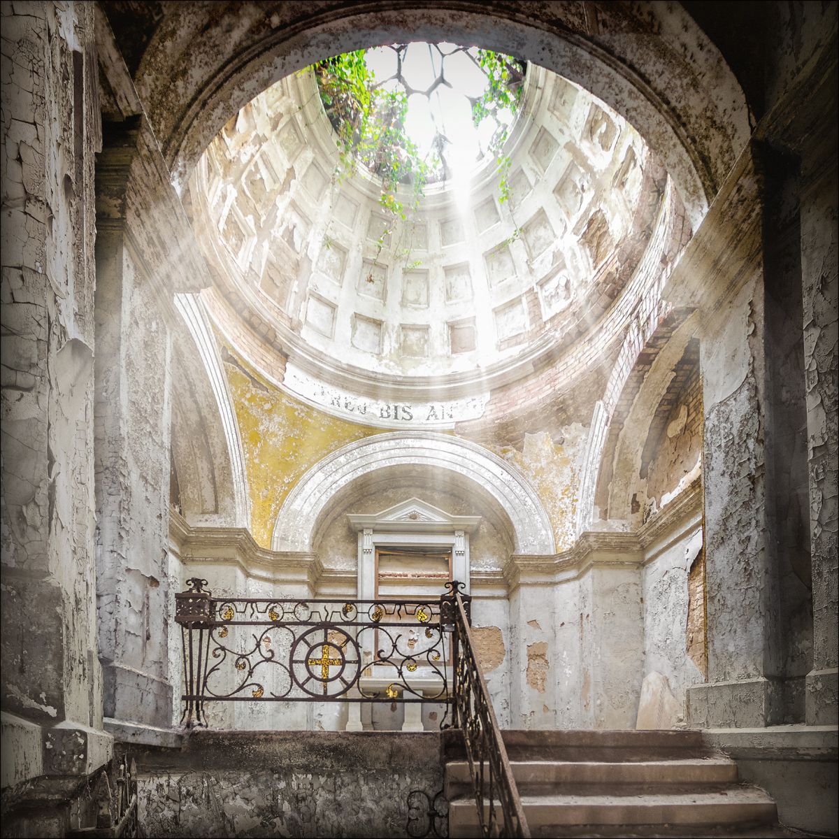 Kunstleinwand Lost Church II 90x90cm