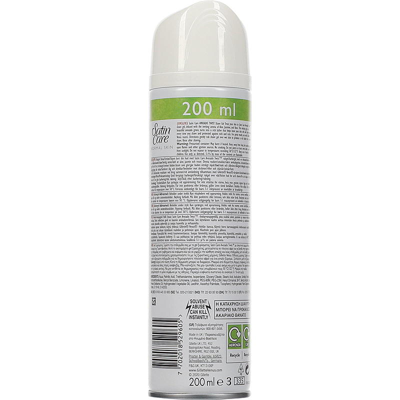 Gillette Satin Care 200 ml Avocado Gillette