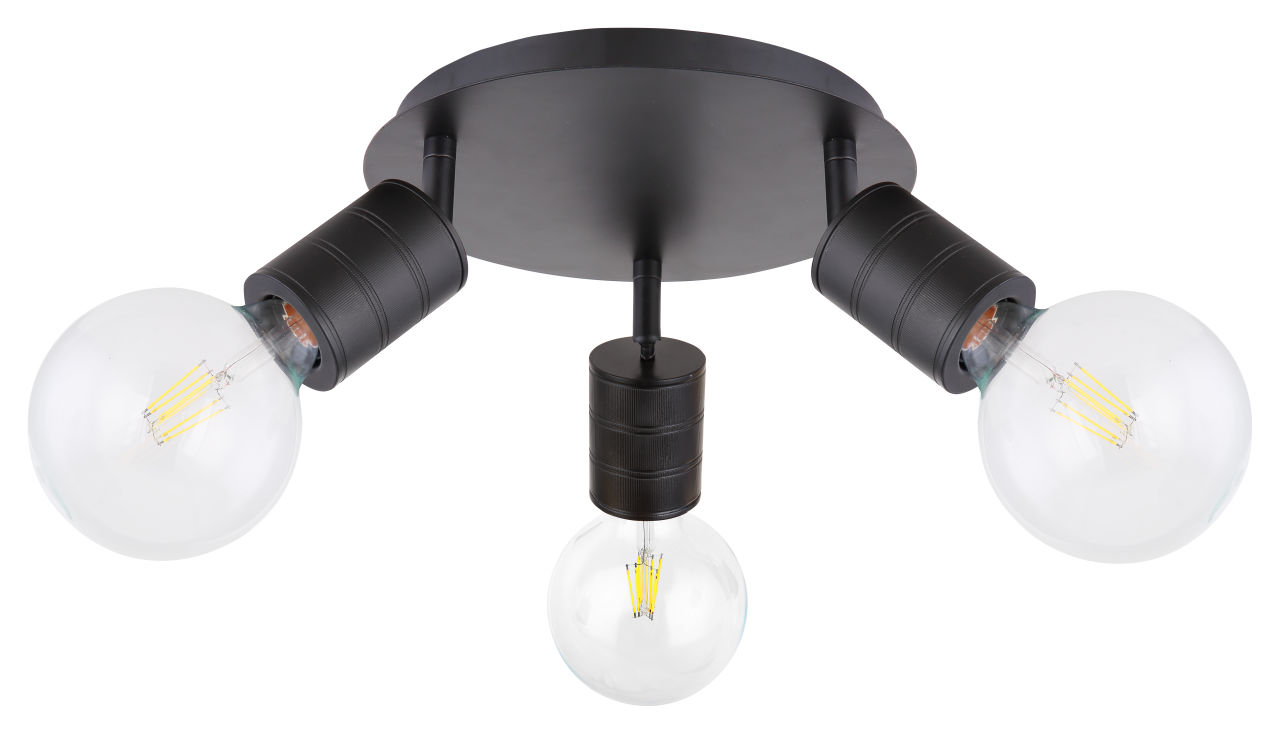Globo Lighting - HERMINE - Strahler Metall schwarz, 3x E27
