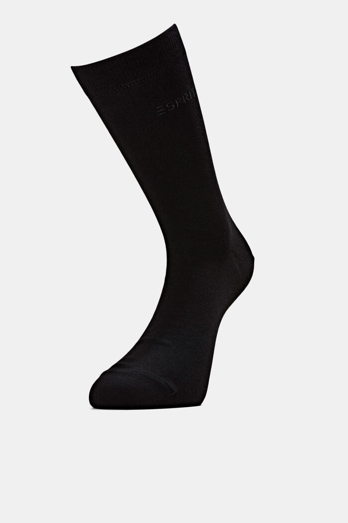 Socken im Doppelpack mit eingestricktem Logo, Bio-Baumwolle