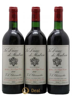 La Dame de Montrose Second Vin  1986 - Lot de 3 Bouteilles