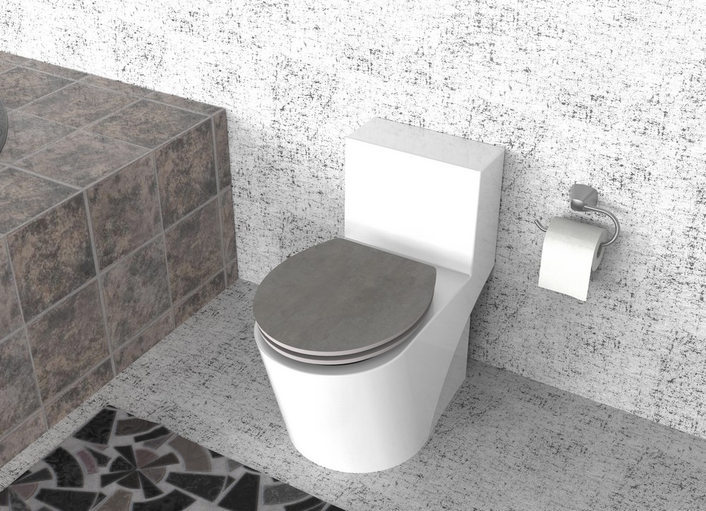 K&H Sanitary Duschwell MDF WC-Sitz Melamine - Schiefer
