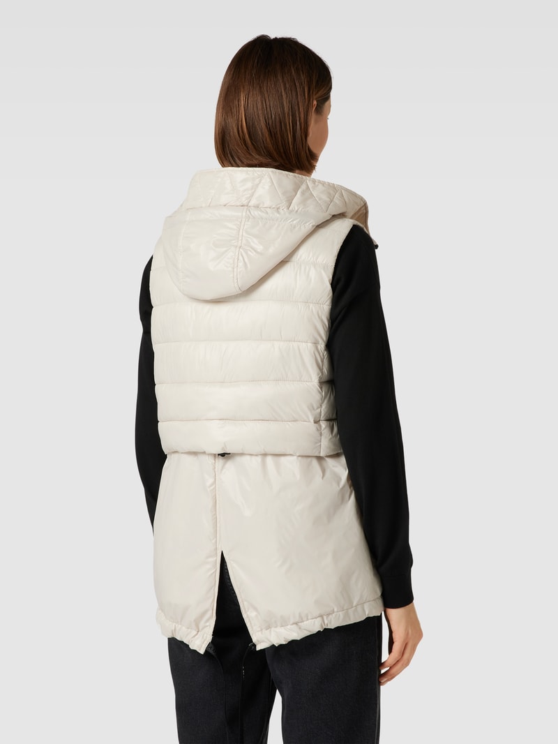 Steppweste mit Kapuze in offwhite