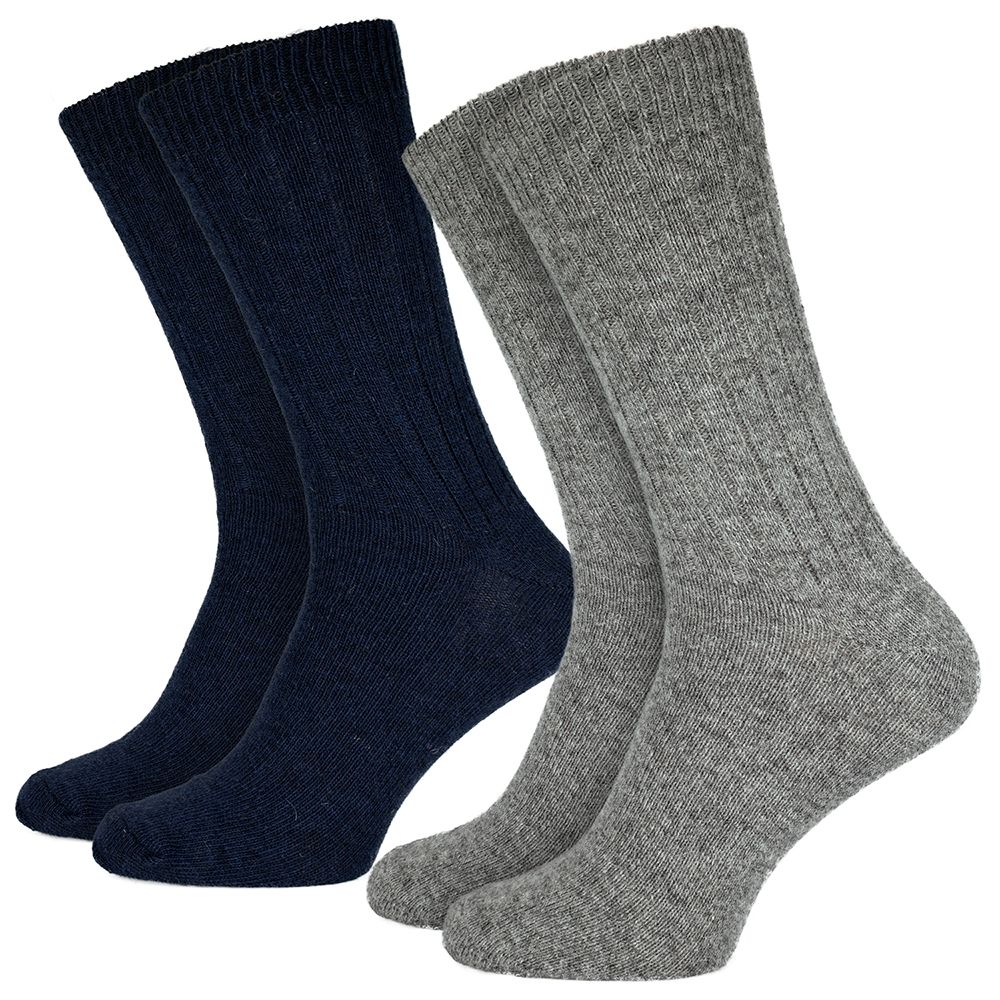 Black Snake Blue/Grey 2-pack Alpaka Schafwollsocken