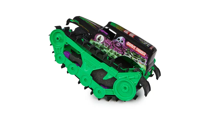 Monster Jam, Grave Digger Trax - ultrastarkes, ferngesteuertes Monster Jam Kettenfahrzeug im Maßstab 1:15