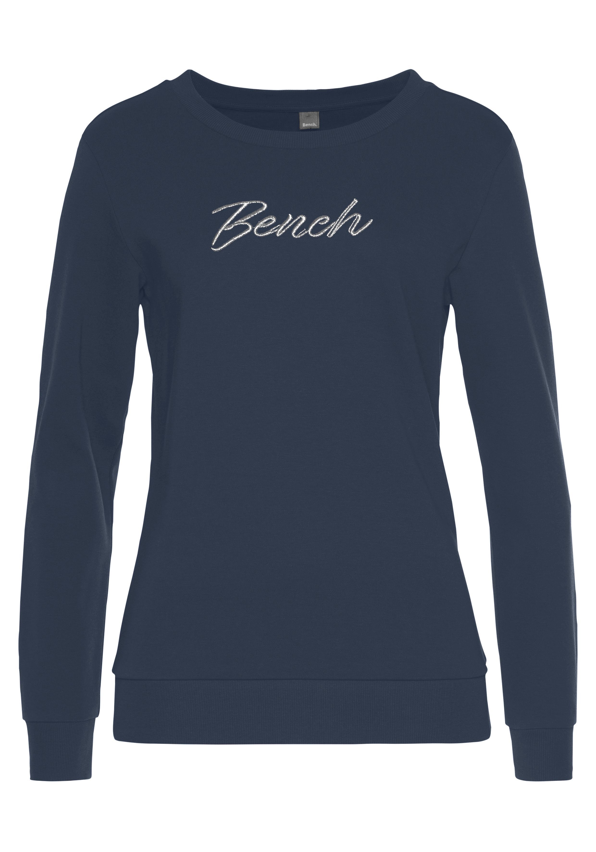 Bench. Loungewear Sweatshirt mit glänzender Logostickerei, Loungewear, Loungeanzug