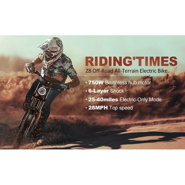 Ridingtimes Z8 Snow Ebikes for Adults, 20 Fat Tire, 1500W Motor, 28Mph, 6 Layer Full Suspension