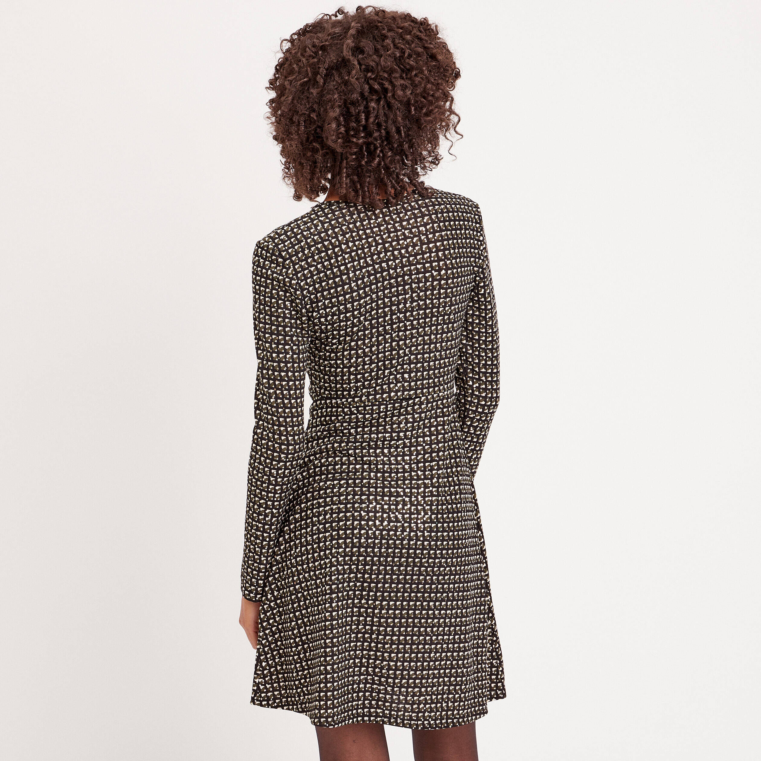 Robe évasée détail twisté noir femme | Cache Cache