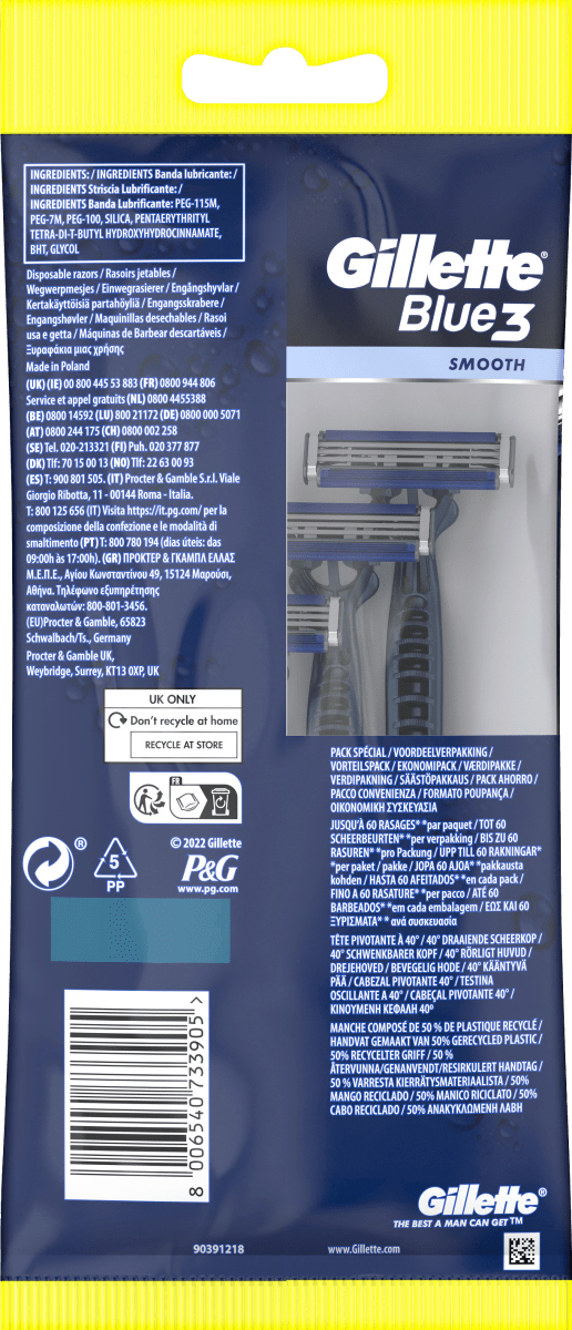 Einwegrasierer, Blue3 Smooth, 6 St