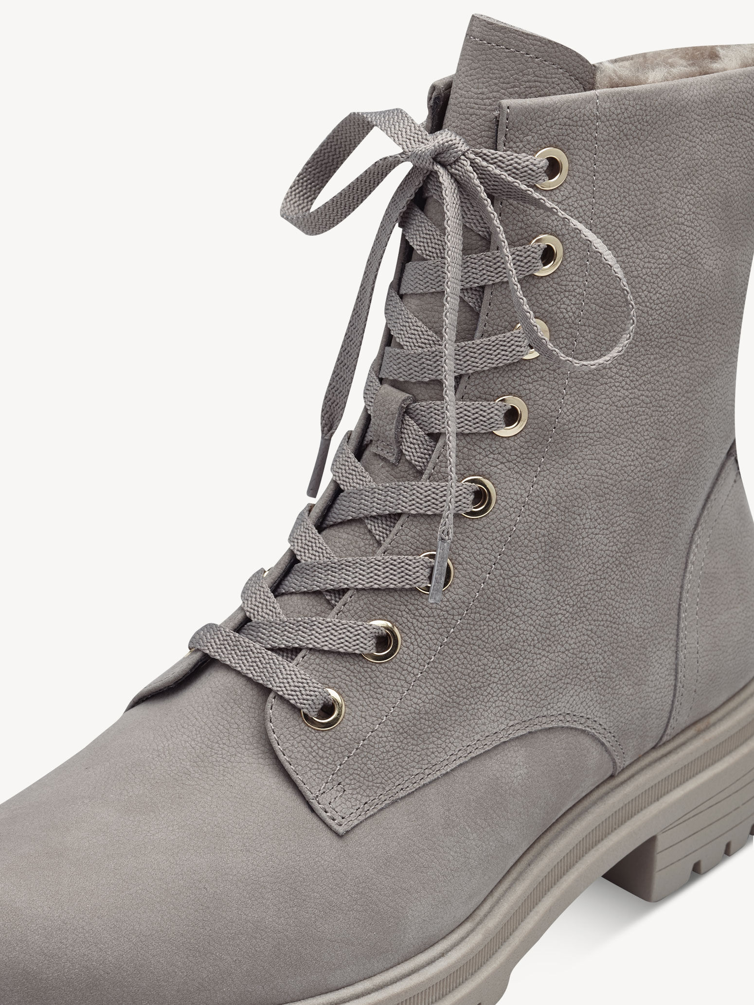 Bottine en cuir - beige doublure chaude