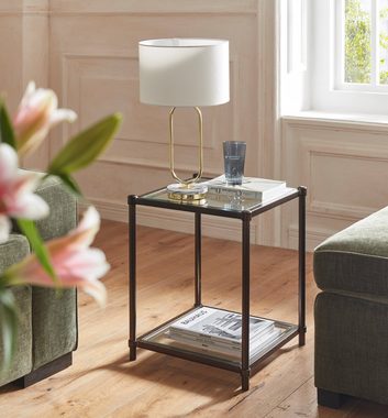 GMK Collection Couchtisch Lieke, 0,6cm starke Glastischplatte, Tischbeine aus Metall, Mit 1 Ablageboden