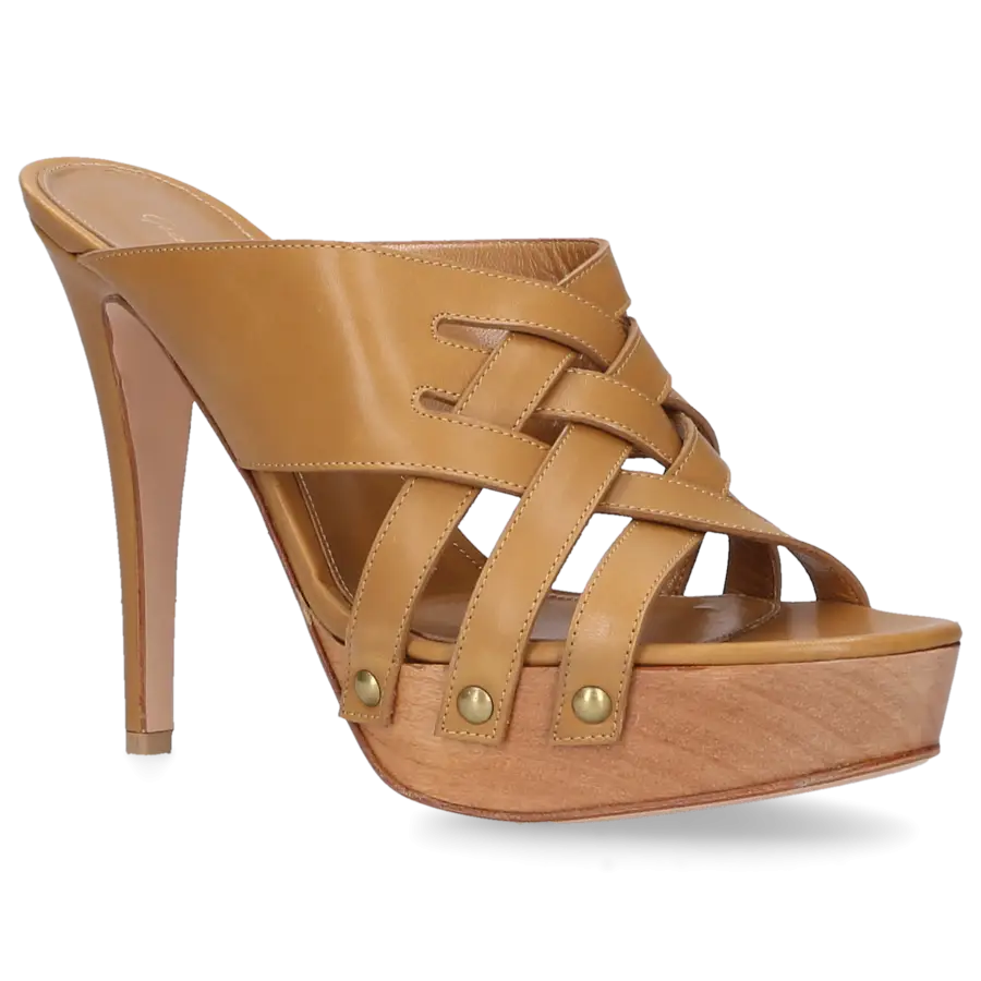 Gianvito Rossi - Pantoletten GI3958 Kalbsleder - beige