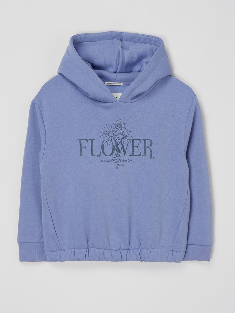 Hoodie mit Message-Print in flieder