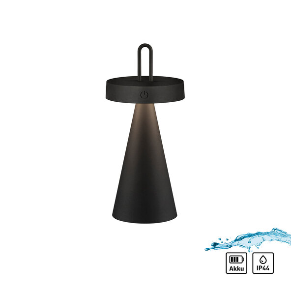 LED-Akku-Tischleuchte Elna, schwarz